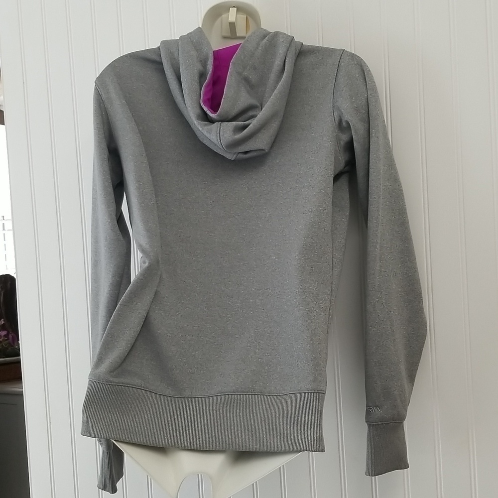 Under Armour Semi Fitted Cold Gear Storm Hoodie Gray Purple - Picture 5 of 7